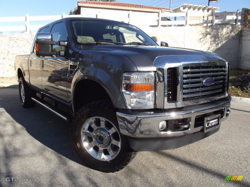 2010 F250 Super Duty Lariat Crew Cab 4x4 - Sterling Gray Metallic / Ebony photo #1