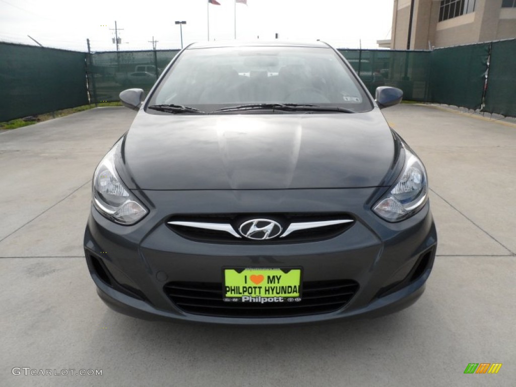 2012 Accent GLS 4 Door - Cyclone Gray / Gray photo #8