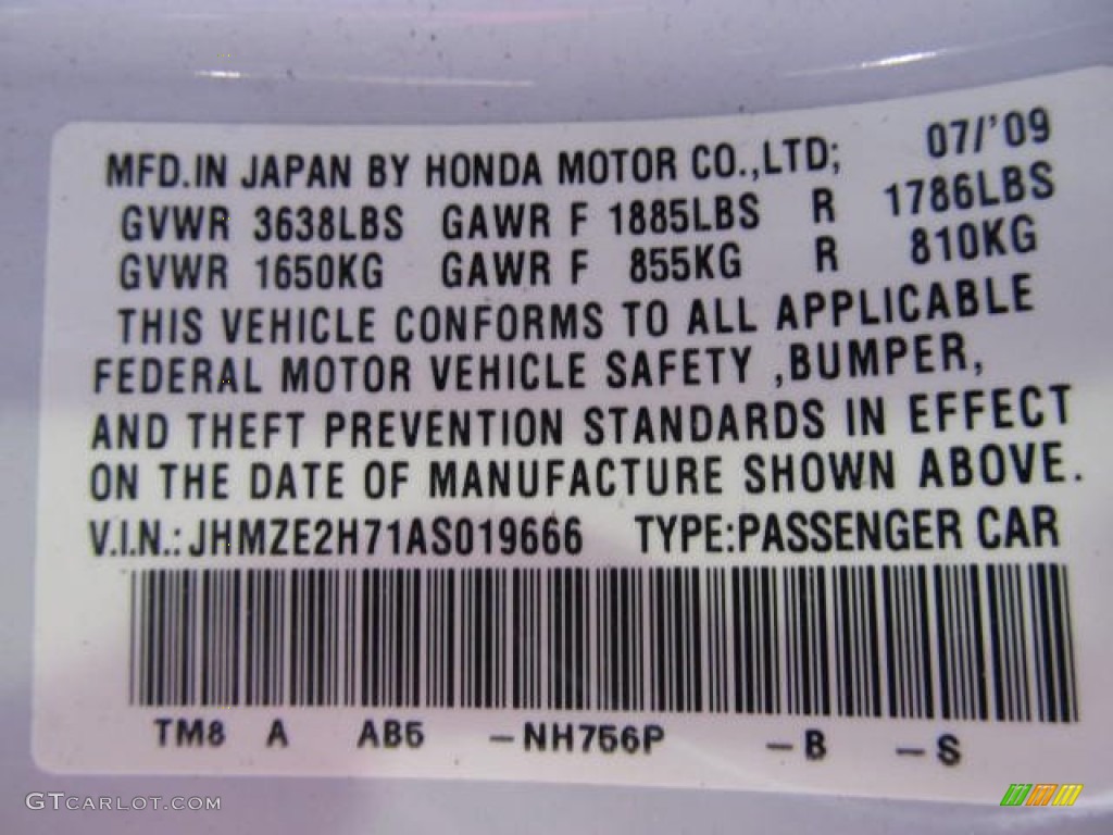 2010 Honda Insight Hybrid EX Parts Photos