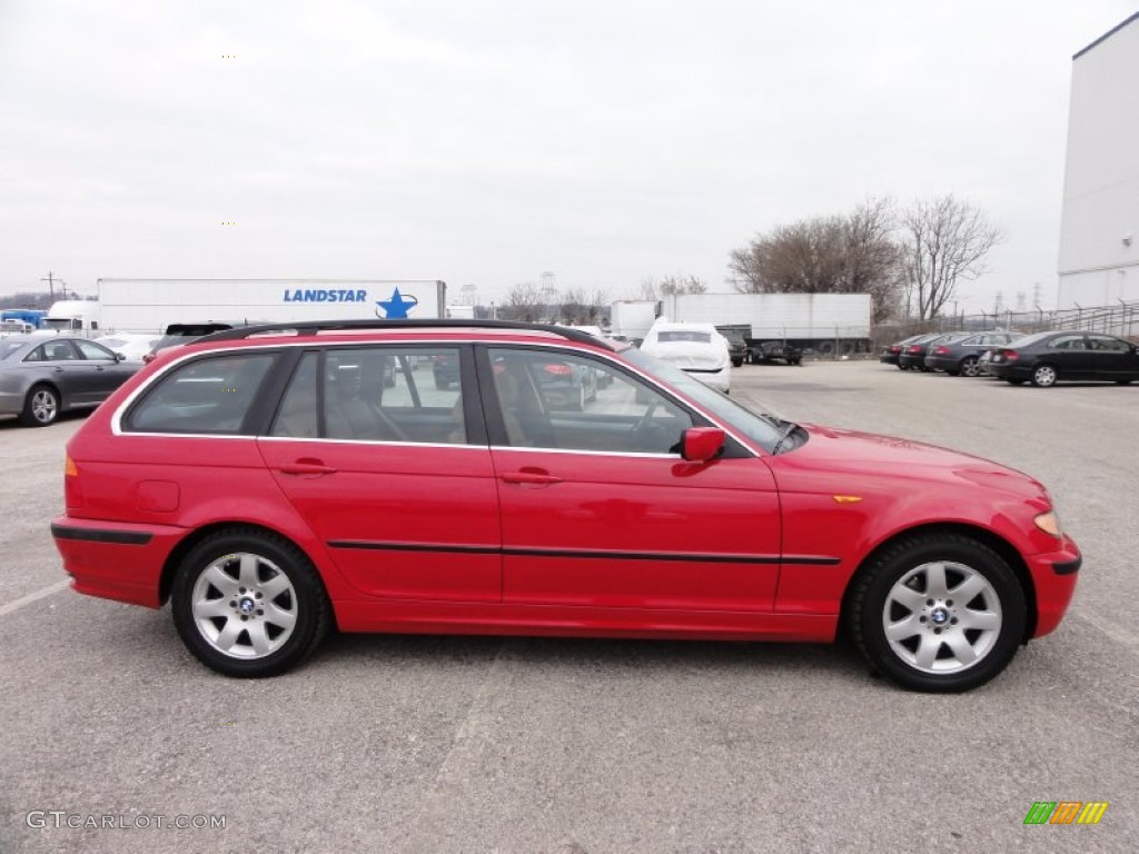 2005 3 Series 325xi Wagon - Electric Red / Natural Brown photo #7
