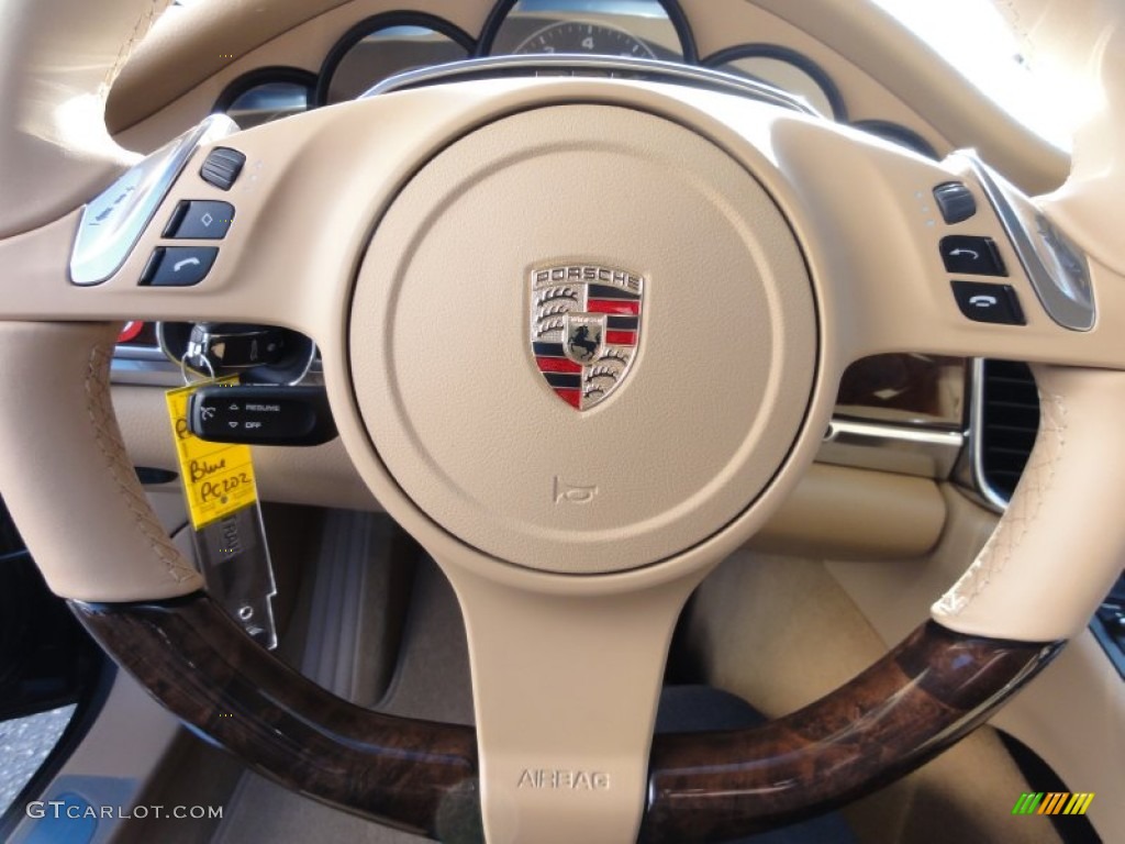 2012 Porsche Panamera V6 Luxor Beige Steering Wheel Photo #60358296