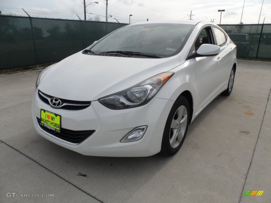 2012 Elantra GLS - Shimmering White / Beige photo #7