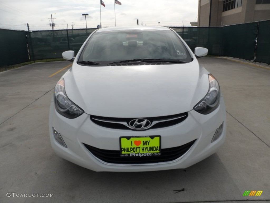 2012 Elantra GLS - Shimmering White / Beige photo #8