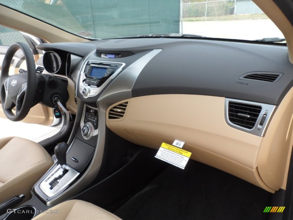 2012 Elantra GLS - Shimmering White / Beige photo #18