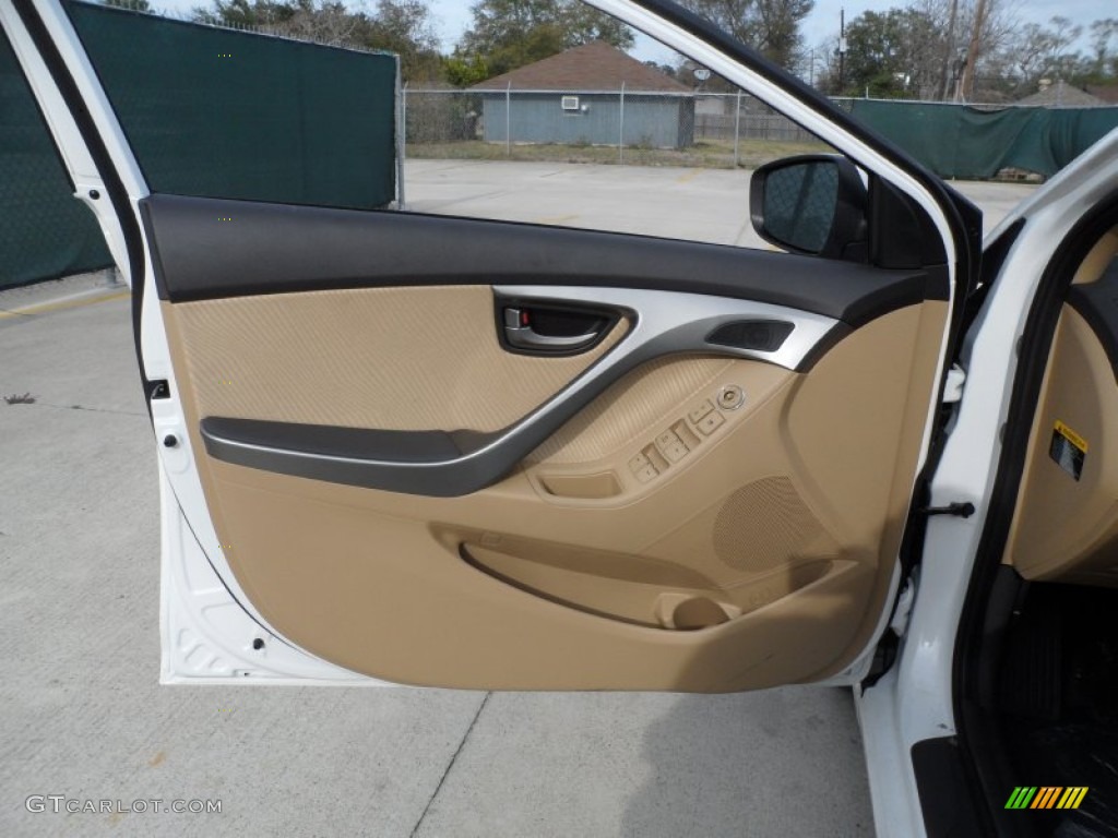 2012 Elantra GLS - Shimmering White / Beige photo #21