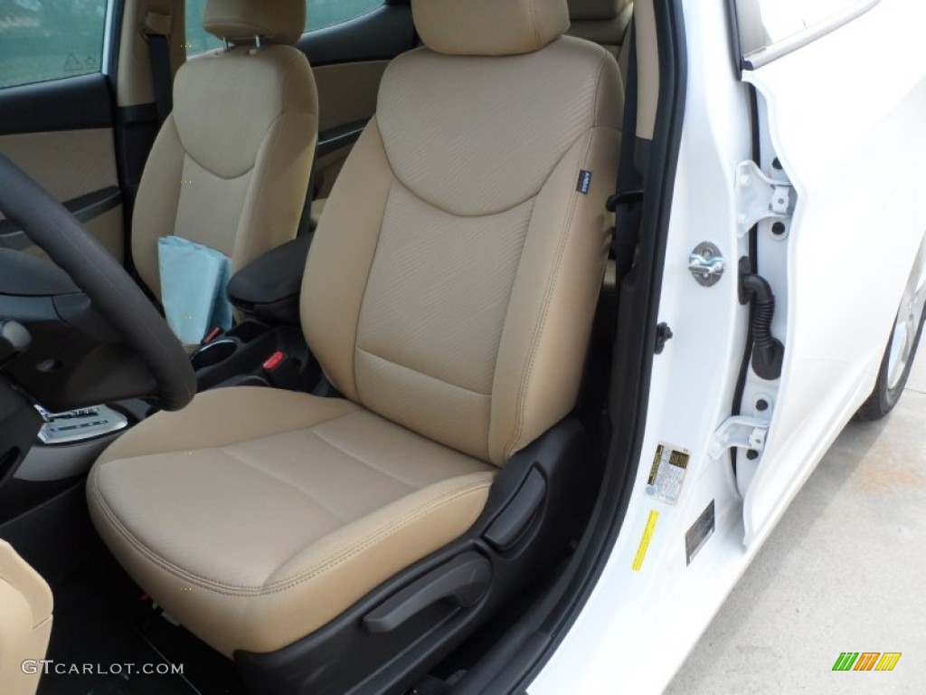 2012 Elantra GLS - Shimmering White / Beige photo #23