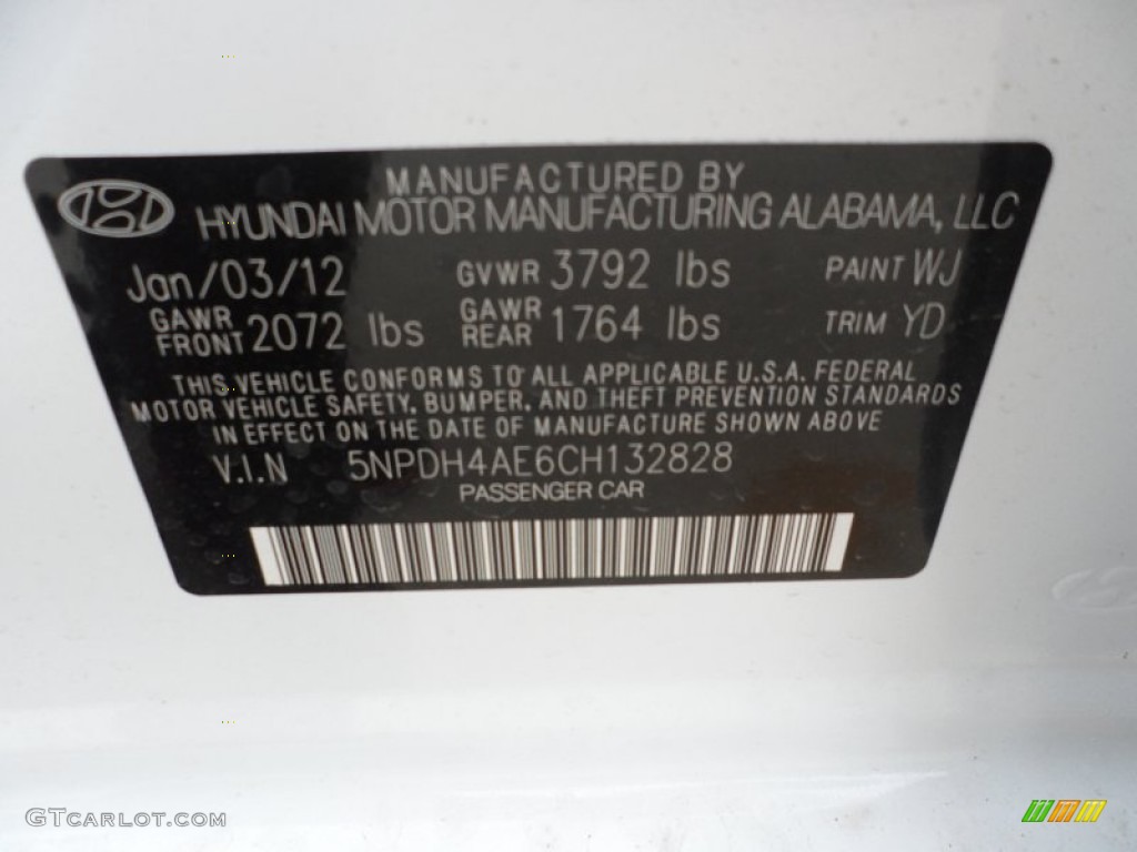 2012 Elantra GLS - Shimmering White / Beige photo #33