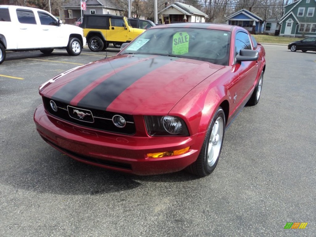 2007 Mustang V6 Premium Coupe - Redfire Metallic / Light Graphite photo #2