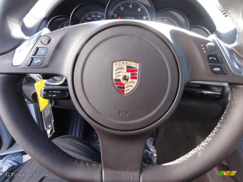 2012 Porsche Cayenne Standard Cayenne Model Natural Espresso Steering Wheel Photo #60359526