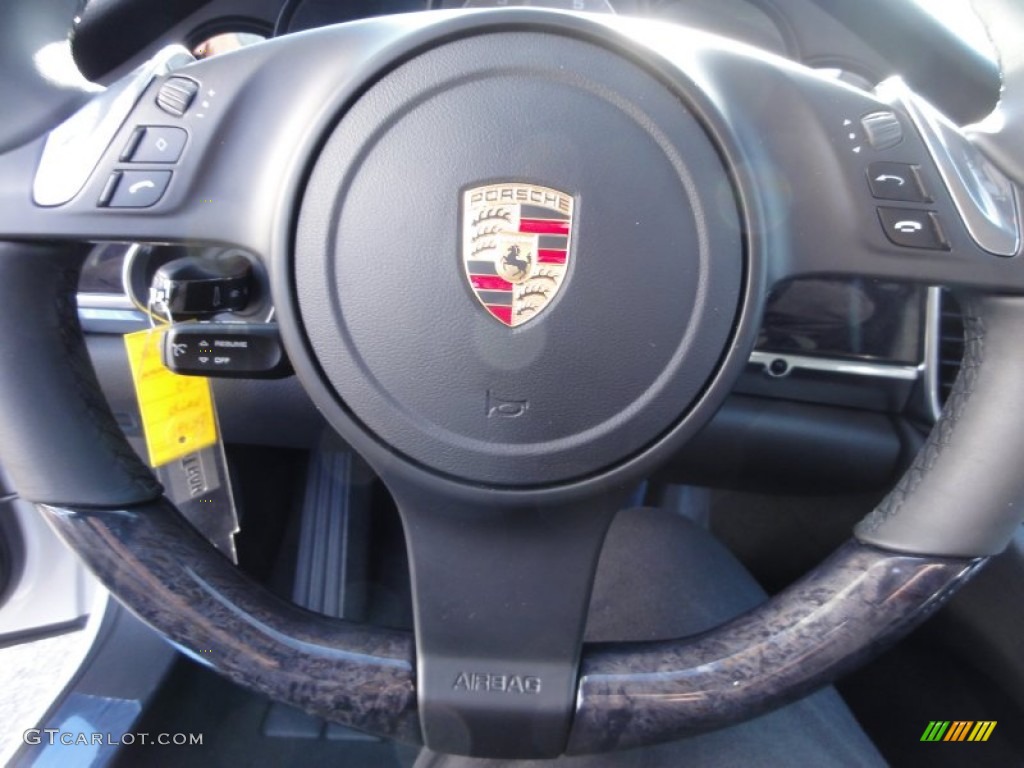 2012 Porsche Panamera 4S Black Steering Wheel Photo #60360375