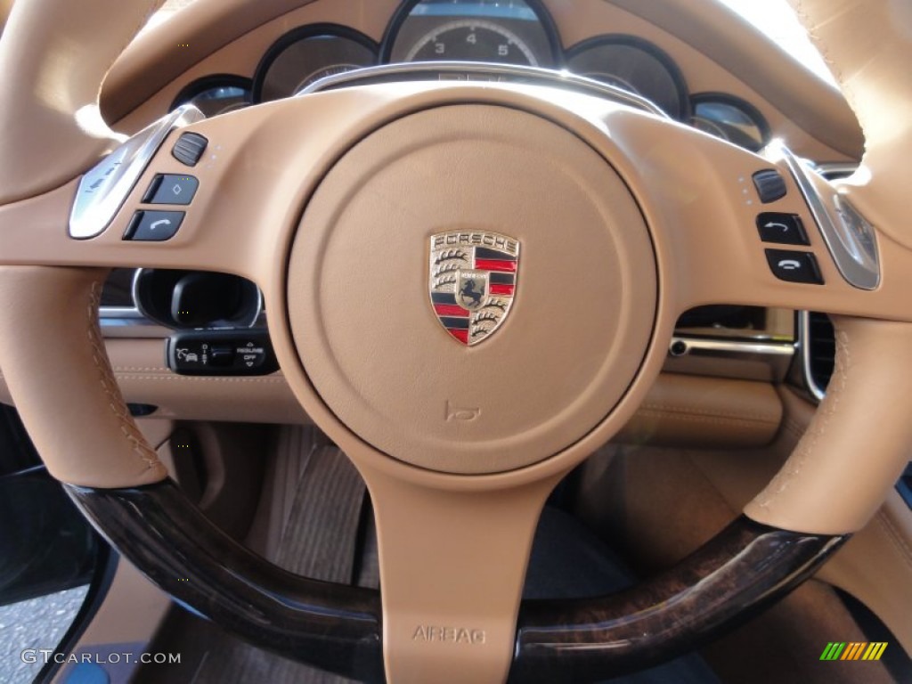 2012 Porsche Panamera Turbo Cognac Steering Wheel Photo #60361083