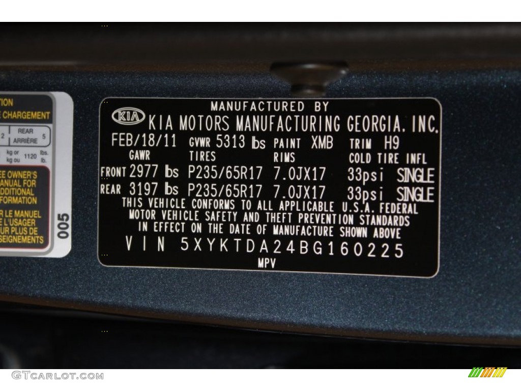 2011 Sorento LX V6 AWD - Pacific Blue / Gray photo #23