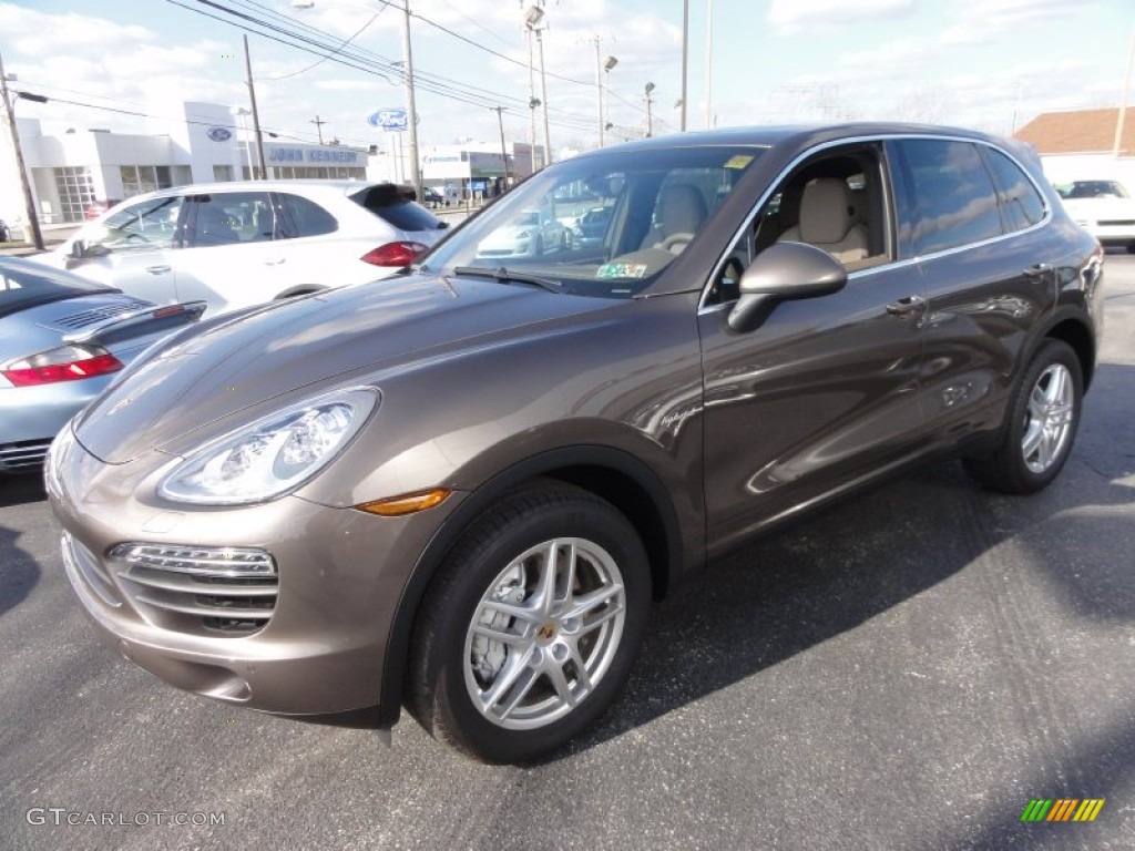 2012 Cayenne S Hybrid - Umber Brown Metallic / Umber Brown/Light Tartufo photo #2