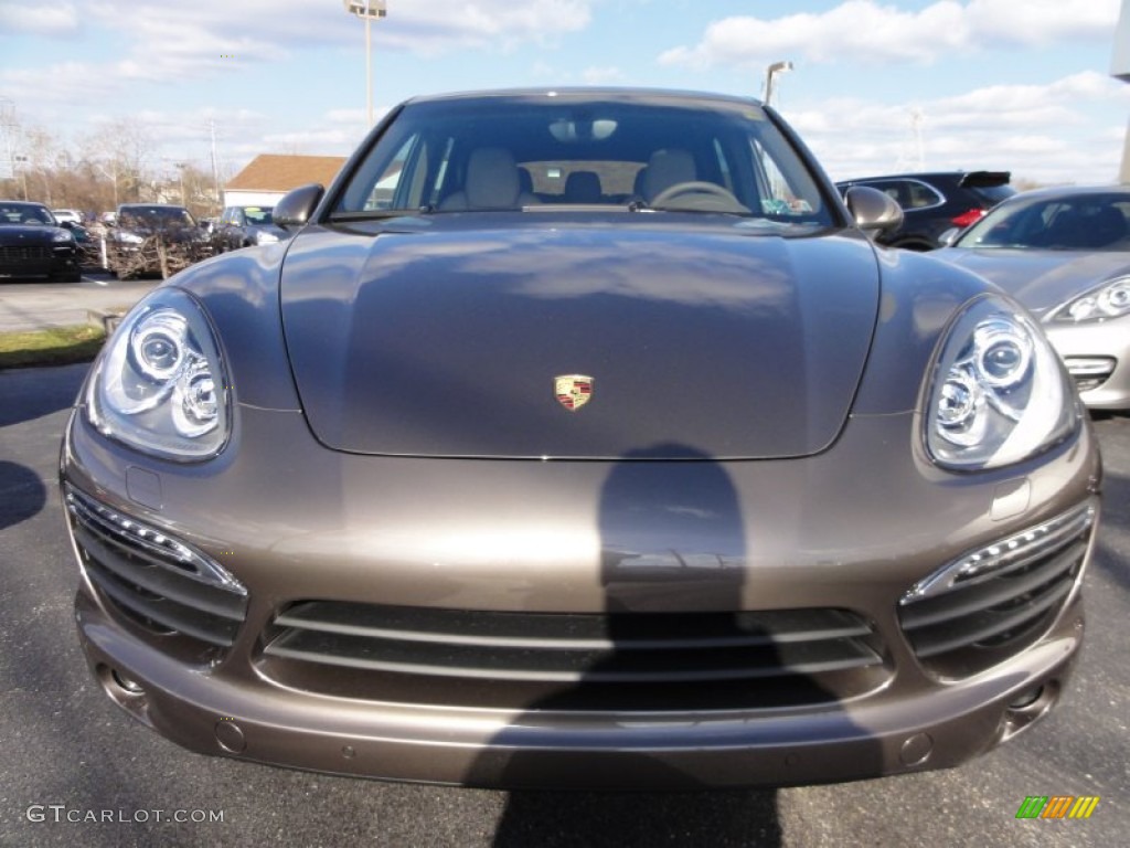 2012 Cayenne S Hybrid - Umber Brown Metallic / Umber Brown/Light Tartufo photo #3