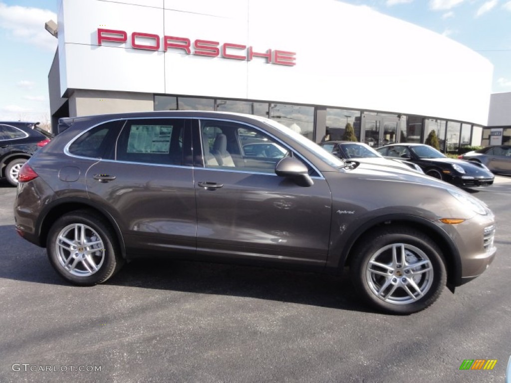 2012 Cayenne S Hybrid - Umber Brown Metallic / Umber Brown/Light Tartufo photo #5