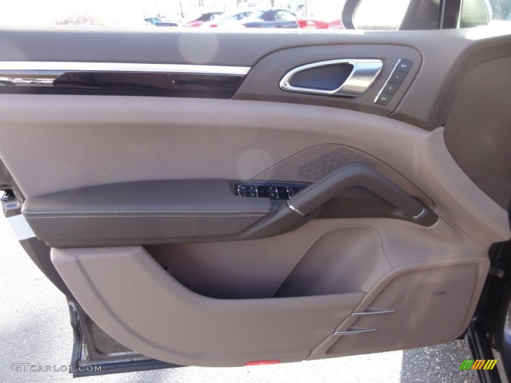 2012 Porsche Cayenne S Hybrid Umber Brown/Light Tartufo Door Panel Photo #60362880