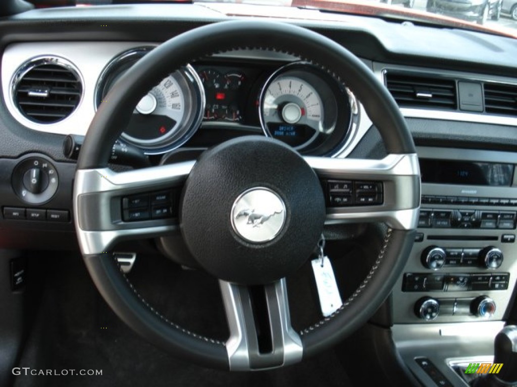 2011 Ford Mustang V6 Premium Coupe Charcoal Black Steering Wheel Photo #60363720