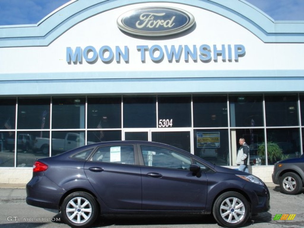 2012 Fiesta SE Sedan - Violet Grey Metallic / Charcoal Black/Blue photo #1