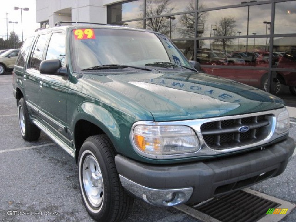 1999 Explorer XLT - Tropic Green Metallic / Medium Graphite Grey photo #2