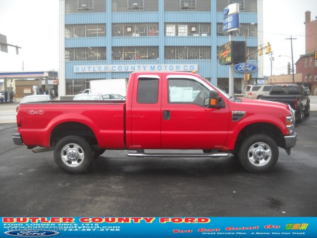 2010 F250 Super Duty XLT SuperCab 4x4 - Vermillion Red / Medium Stone photo #1