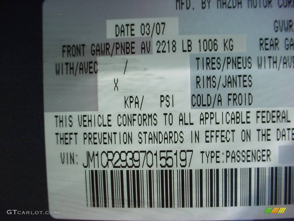 2007 MAZDA5 Touring - Galaxy Gray Mica / Black photo #20