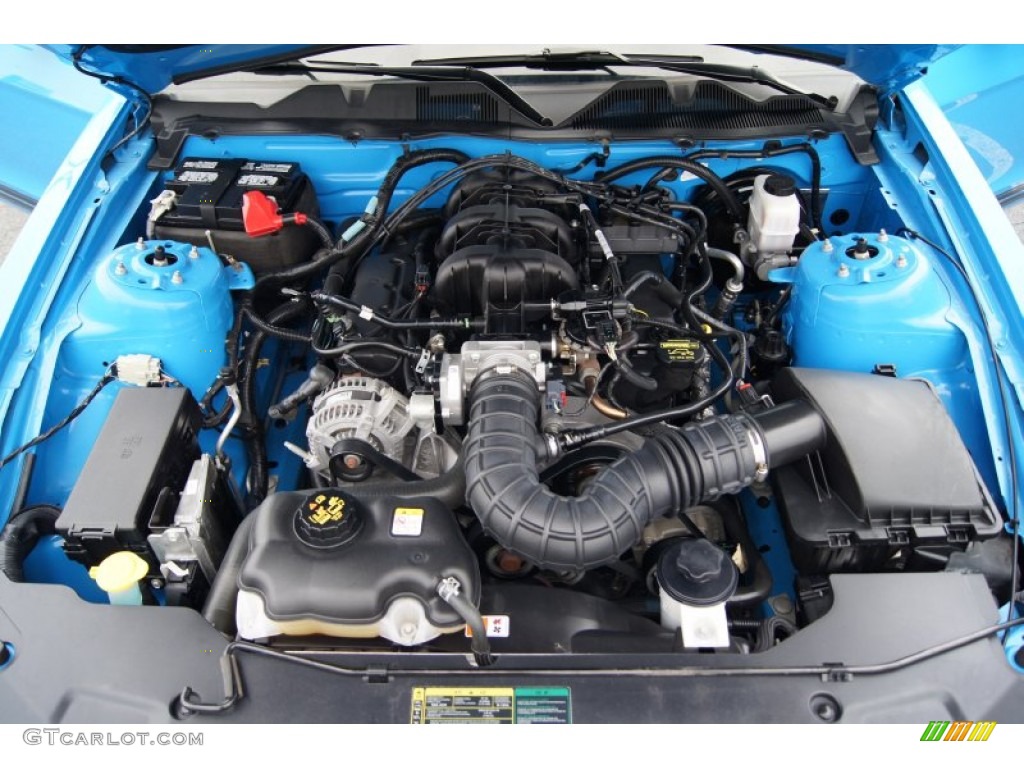 2010 Mustang V6 Premium Convertible - Grabber Blue / Stone photo #15