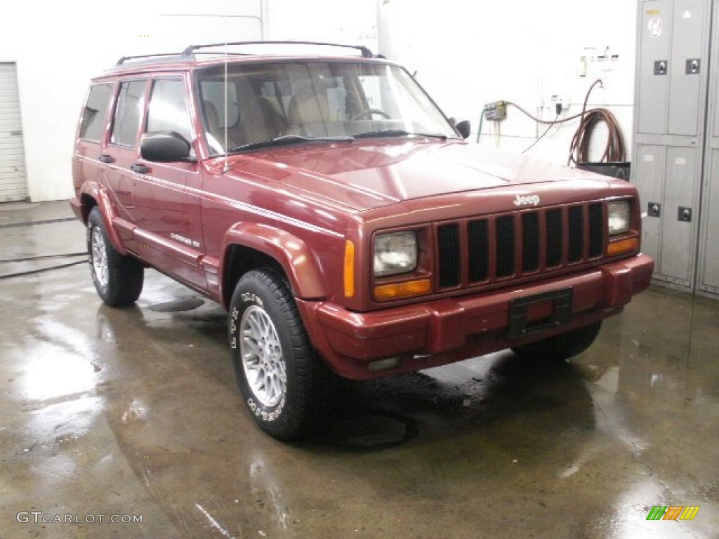 1998 Cherokee Limited 4x4 - Chili Pepper Red Pearl / Saddle photo #2
