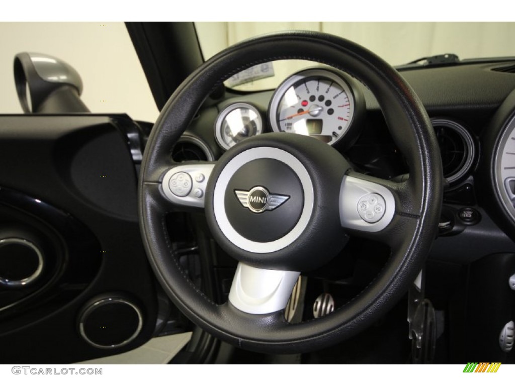 2009 Mini Cooper S Convertible Black/Grey Steering Wheel Photo #60376341
