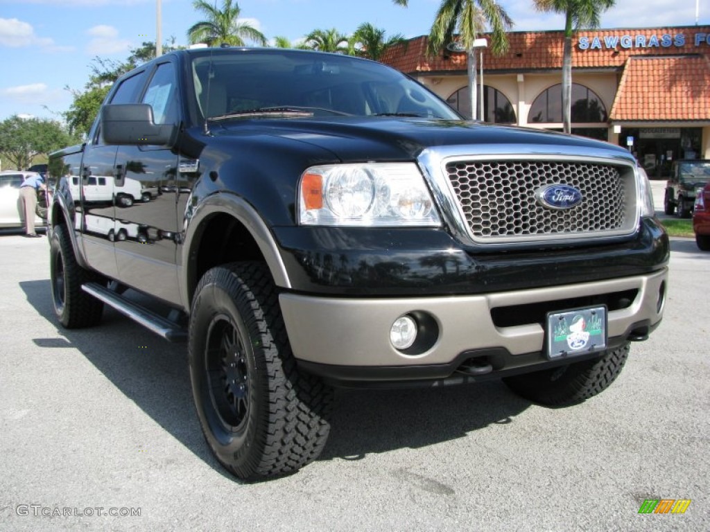 2006 F150 Lariat SuperCrew 4x4 - Black / Tan photo #2