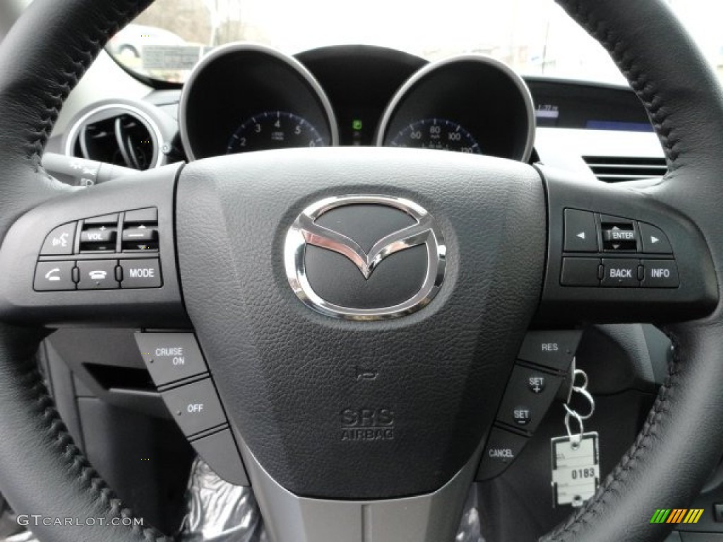 2012 Mazda MAZDA3 i Touring 4 Door Black Steering Wheel Photo #60385879