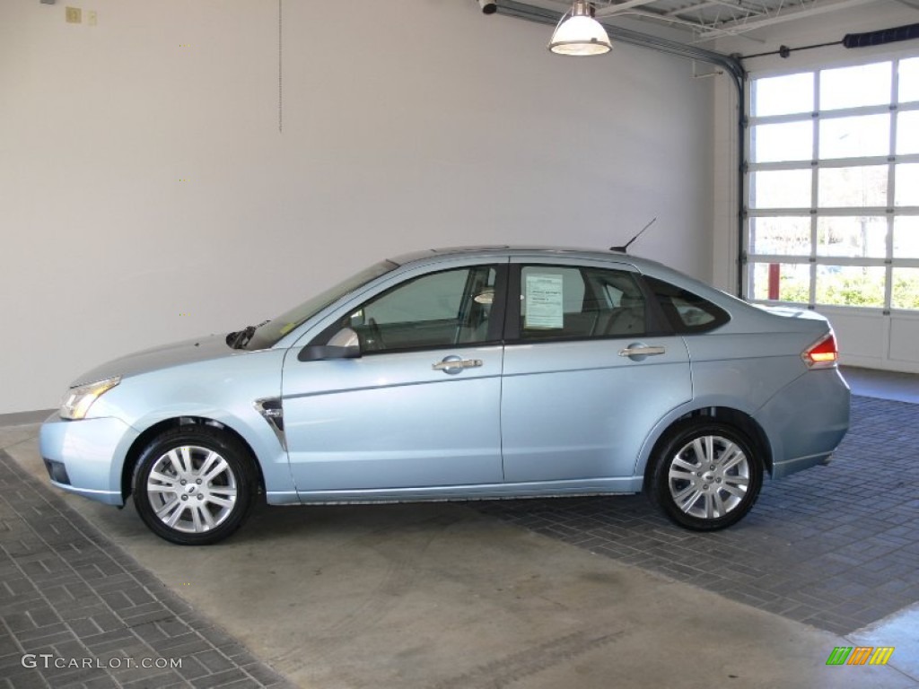 2009 Focus SEL Sedan - Light Ice Blue Metallic / Medium Stone photo #2