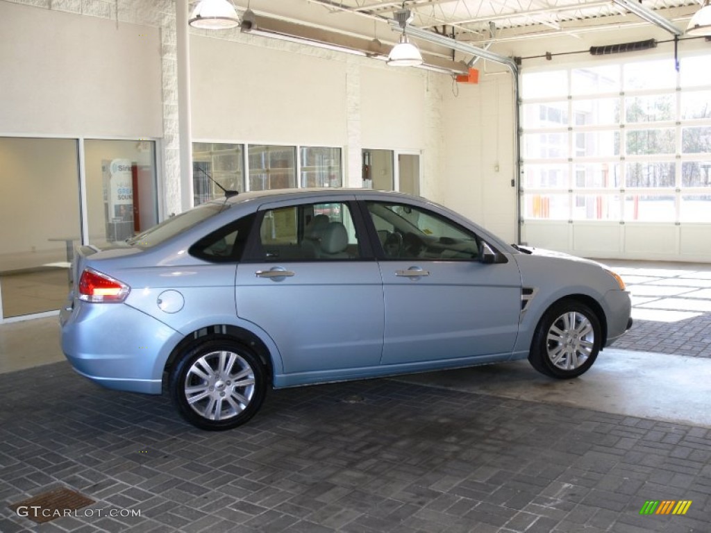 2009 Focus SEL Sedan - Light Ice Blue Metallic / Medium Stone photo #6