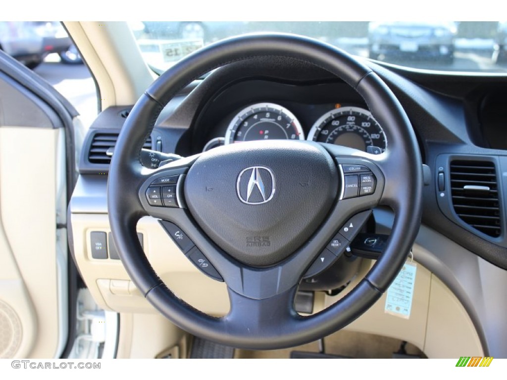 2010 Acura TSX Sedan Parchment Steering Wheel Photo #60387979