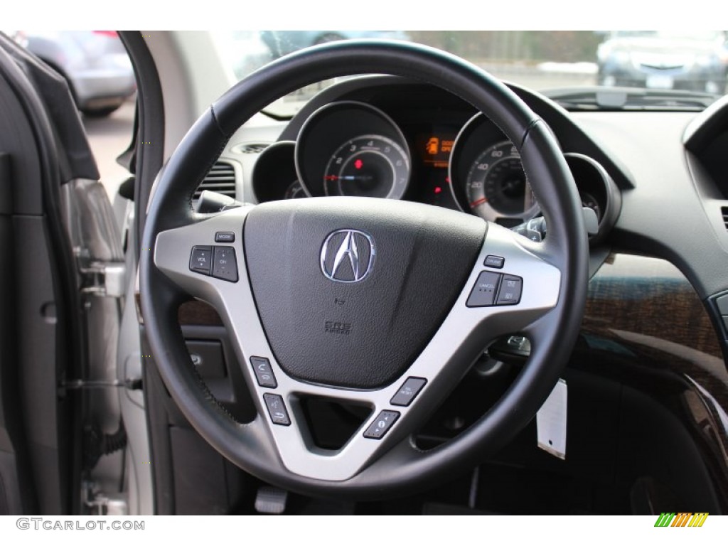 2011 Acura MDX Technology Ebony Steering Wheel Photo #60388274