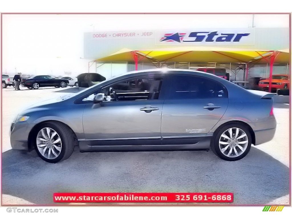 2009 Civic Si Sedan - Polished Metal Metallic / Black photo #2