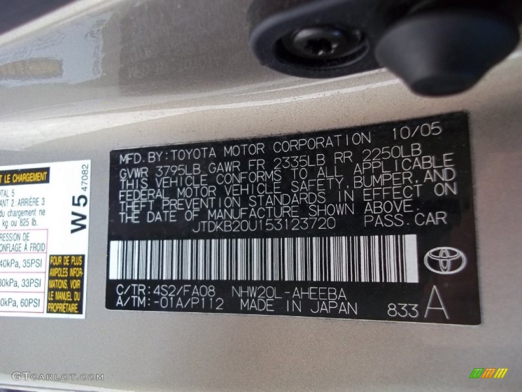 2005 Prius Color Code 4S2 for Driftwood Pearl Photo #60398198
