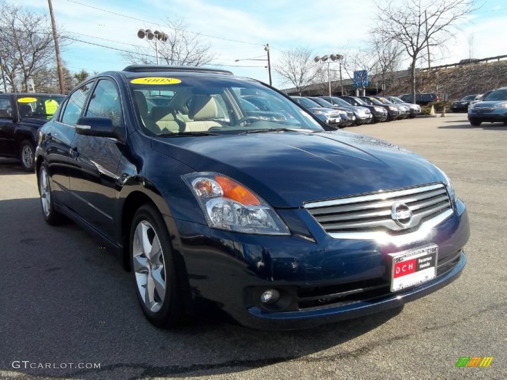 2008 Altima 3.5 SE - Majestic Blue Metallic / Blond photo #4