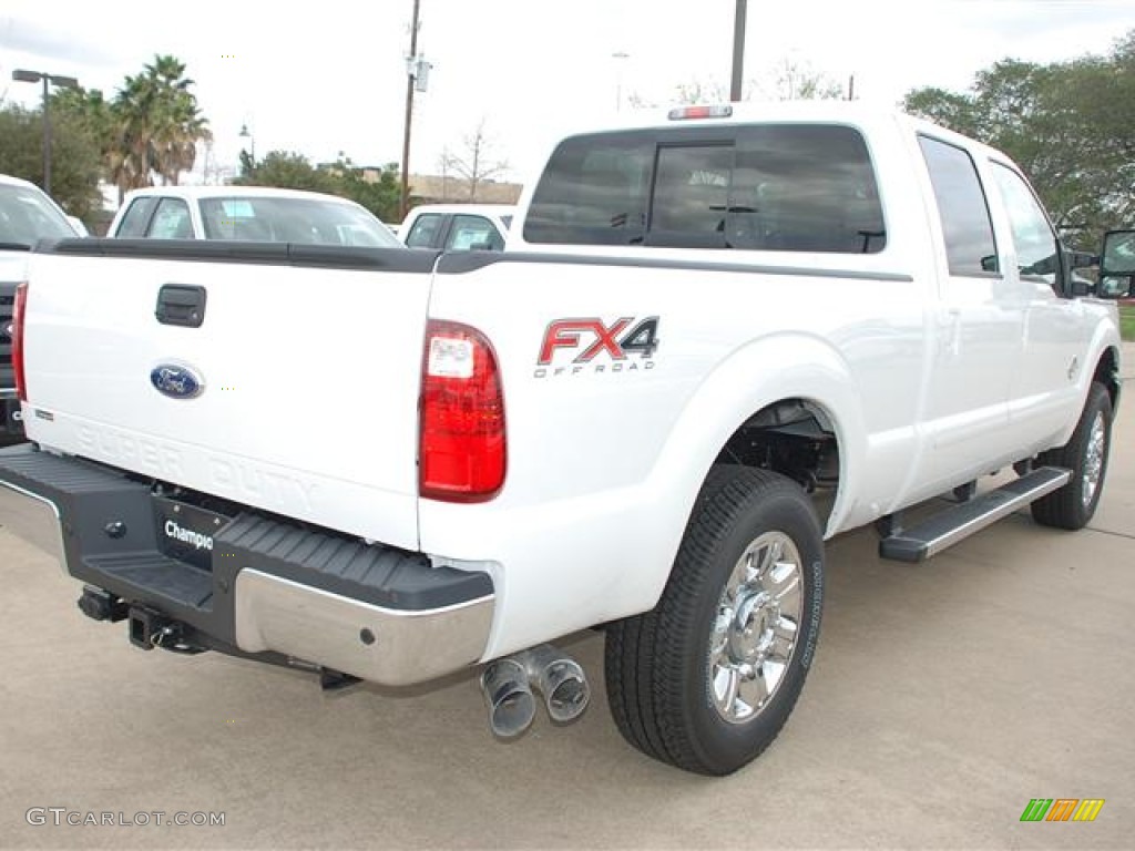 2012 F250 Super Duty Lariat Crew Cab 4x4 - Oxford White / Adobe photo #6