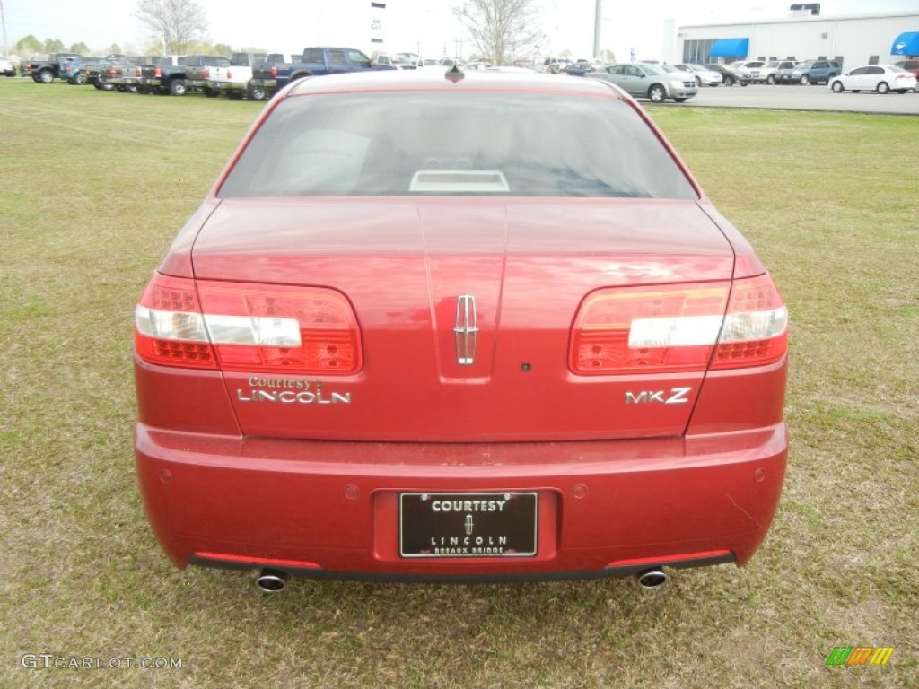 2008 MKZ Sedan - Vivid Red Metallic / Sand photo #3