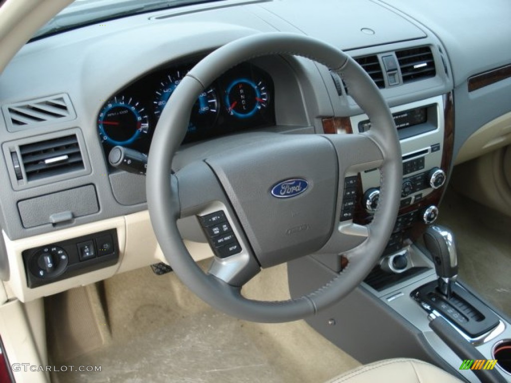 2012 Ford Fusion SEL Charcoal Black Steering Wheel Photo #60403982