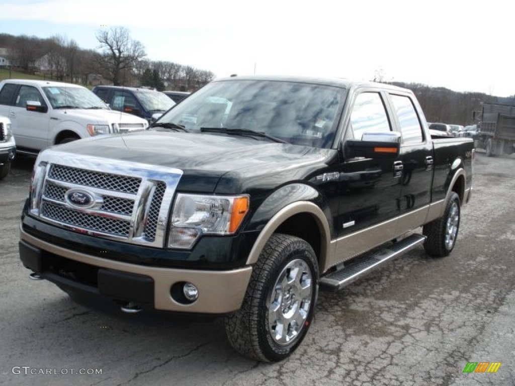 2012 F150 Lariat SuperCrew 4x4 - Green Gem Metallic / Pale Adobe photo #4