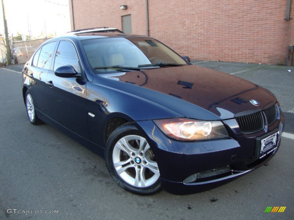 2008 3 Series 328xi Sedan - Monaco Blue Metallic / Beige photo #2