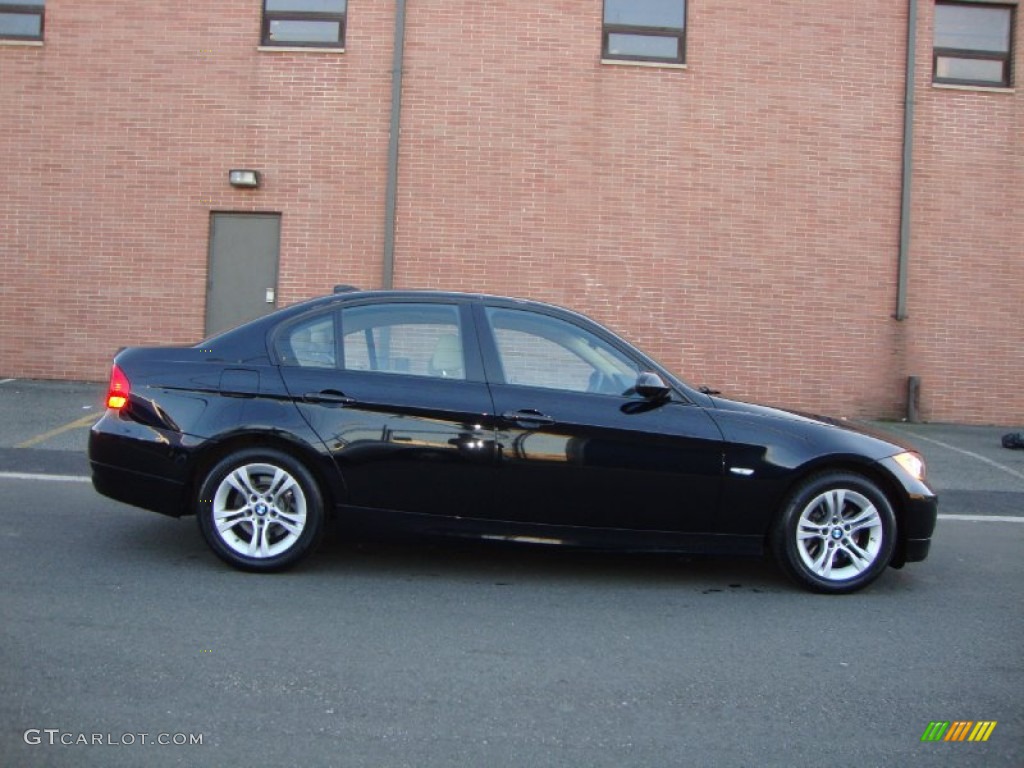 2008 3 Series 328xi Sedan - Jet Black / Beige photo #7