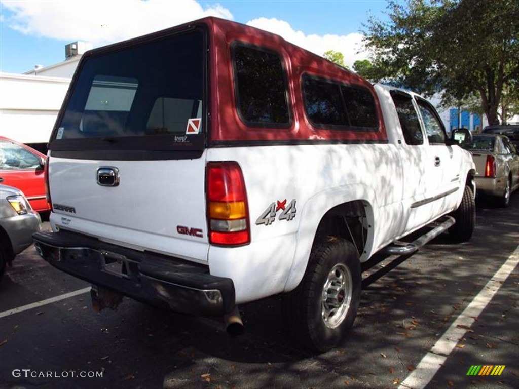 2003 Sierra 2500HD SLT Extended Cab 4x4 - Summit White / Pewter photo #2