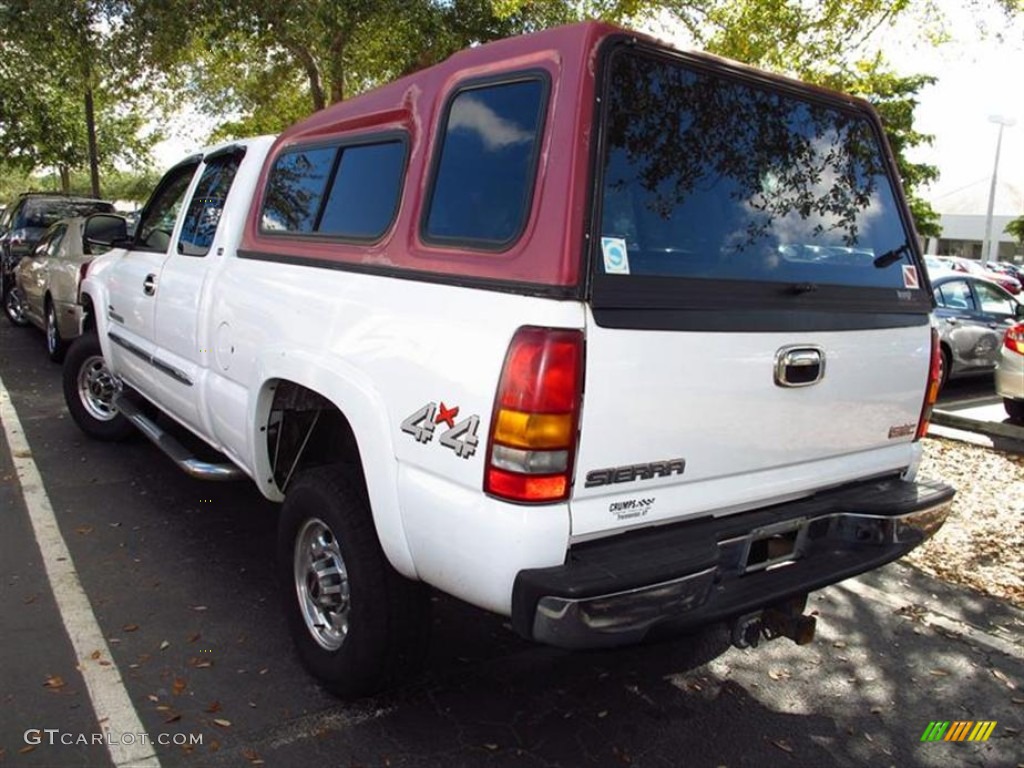 2003 Sierra 2500HD SLT Extended Cab 4x4 - Summit White / Pewter photo #3