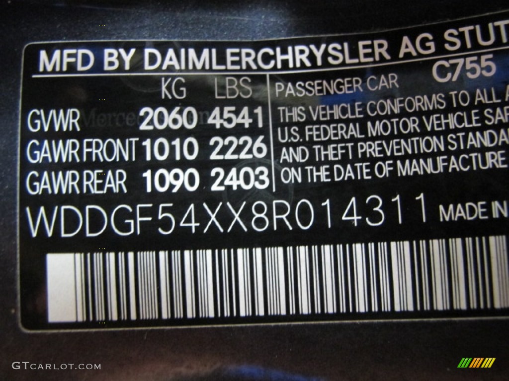 2008 C Color Code 755 for Steel Grey Metallic Photo #60412772