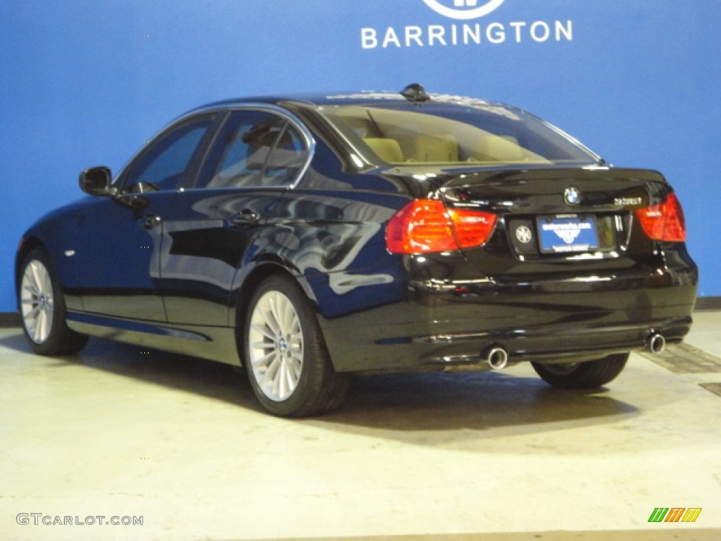 2009 3 Series 335i Sedan - Jet Black / Beige photo #7