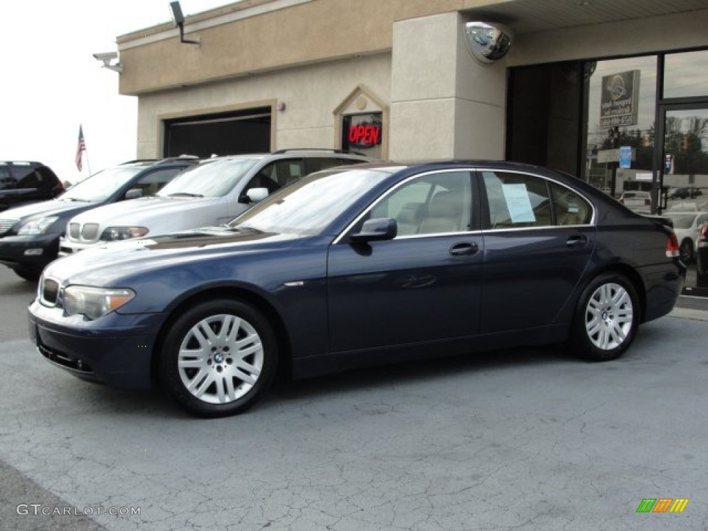 2003 7 Series 745i Sedan - Orient Blue Metallic / Dark Beige/Beige III photo #3