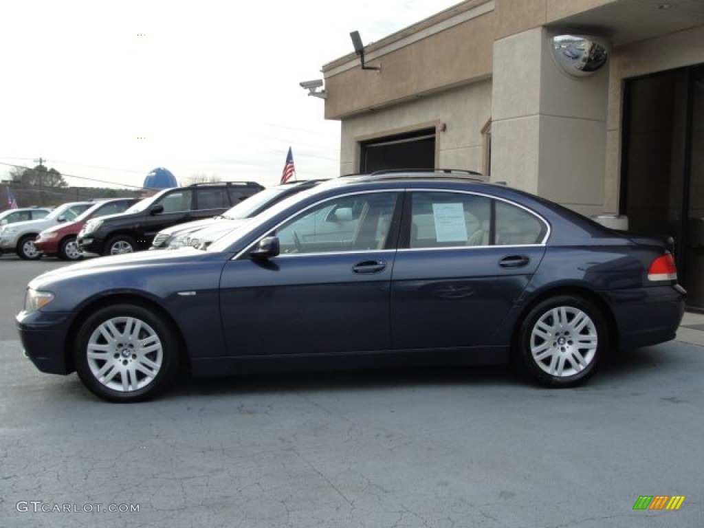 2003 7 Series 745i Sedan - Orient Blue Metallic / Dark Beige/Beige III photo #4