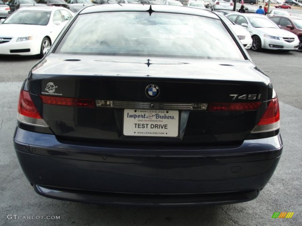 2003 7 Series 745i Sedan - Orient Blue Metallic / Dark Beige/Beige III photo #11